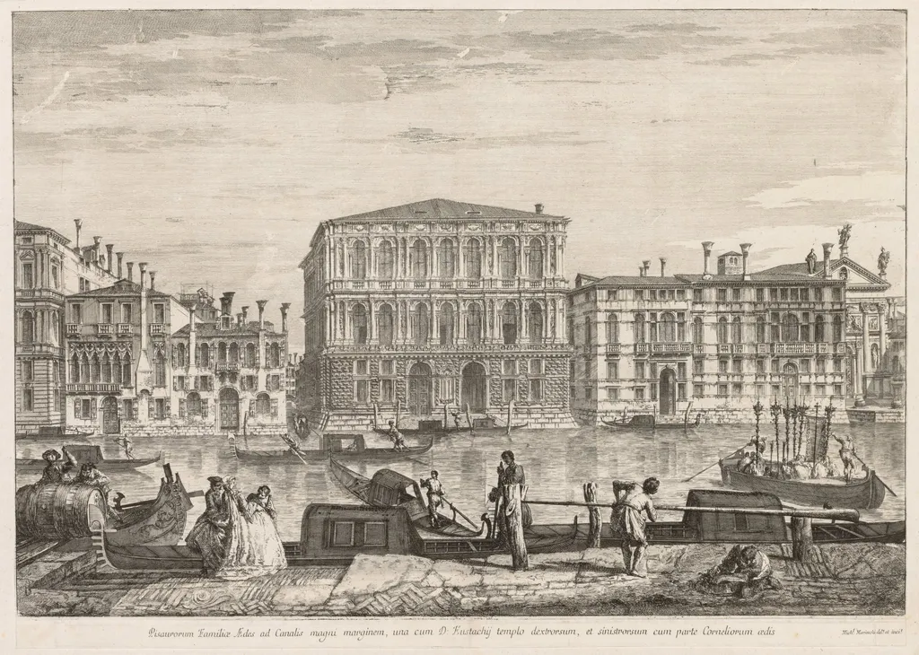 Views of Venice:  Palazzo Pesaro, by Michele Marieschi, 1741