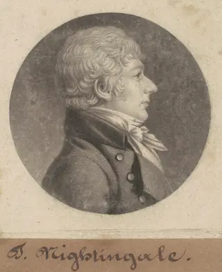 T. Nightingale, by Charles B. J. Févret de Saint-Mémin, ink, 1801