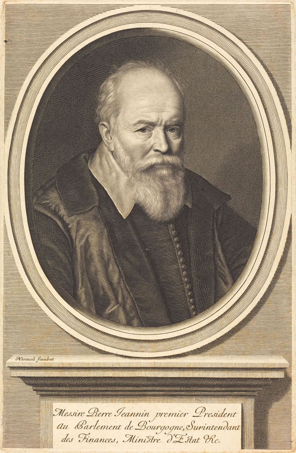 Pierre Jeannin, by Robert Nanteuil, ink, 1656
