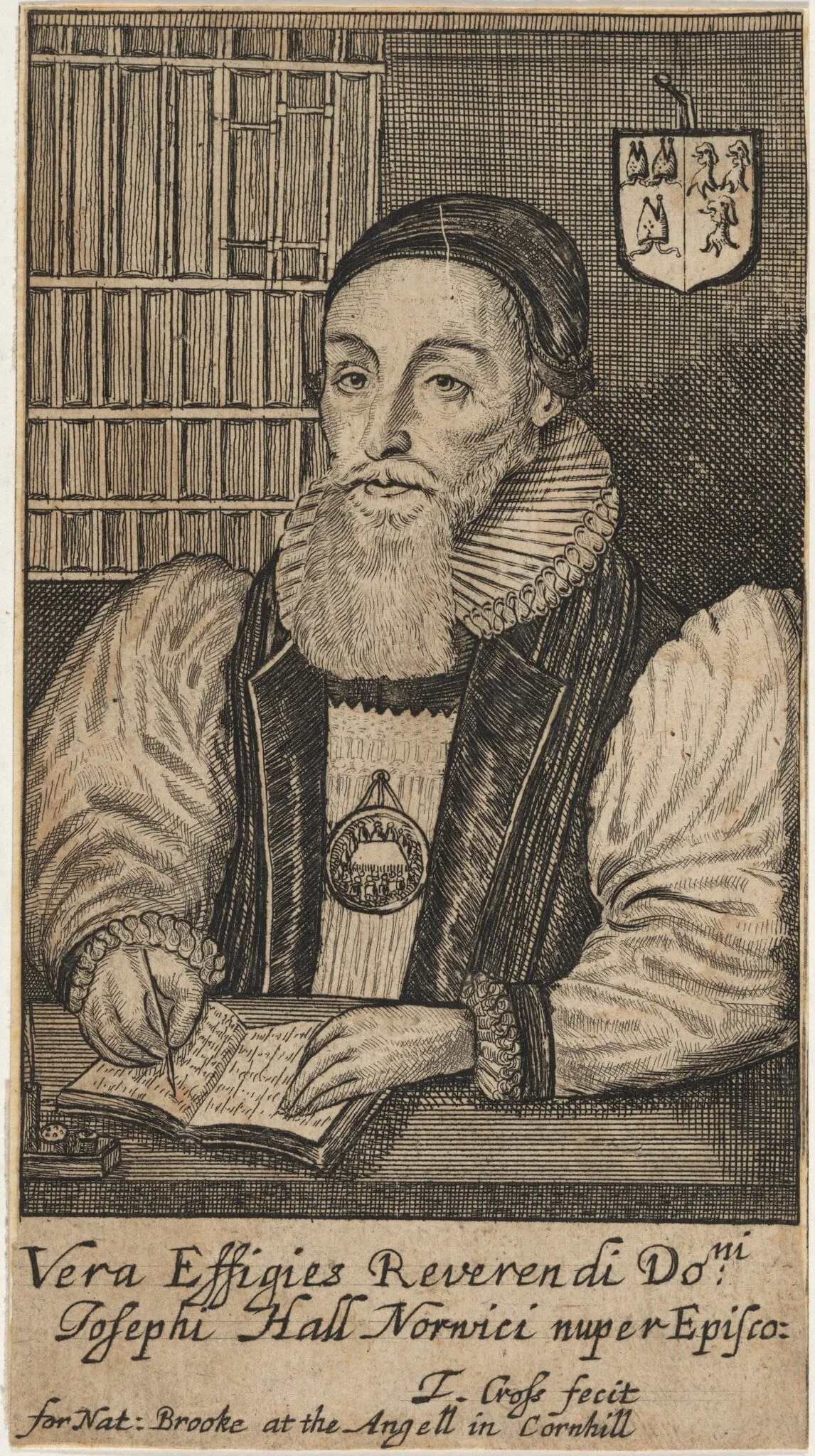 Reverendi Doni: Josephi Hall Norwici Nuper Episco. (Joseph Hall, Bishop of Norwich), detail