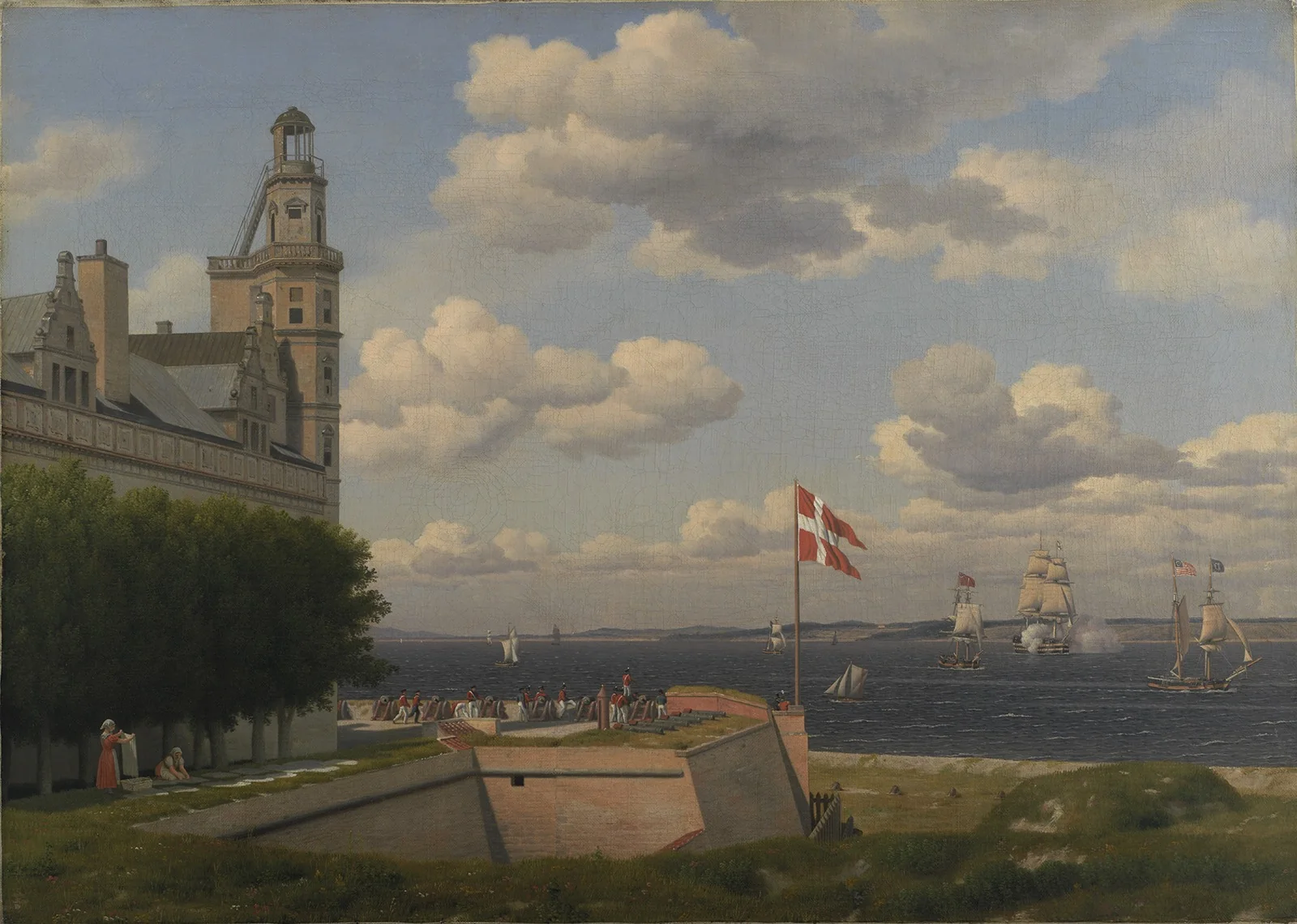 A View towards the Swedish Coast from the Ramparts of Kronborg Castle, detail
