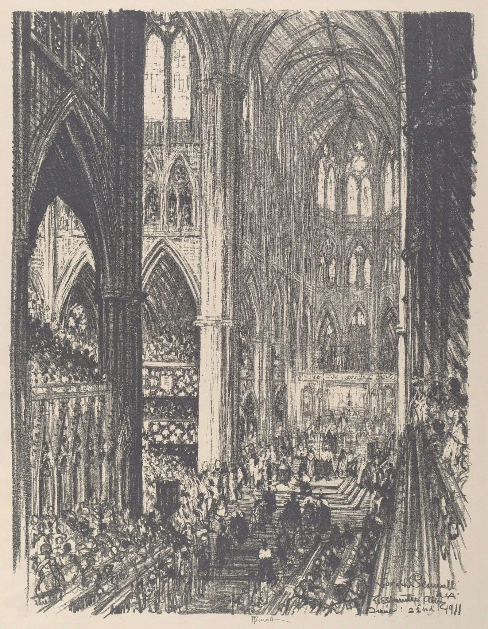 Coronation of King George V and Queen Mary in Westminster Abbey, detail