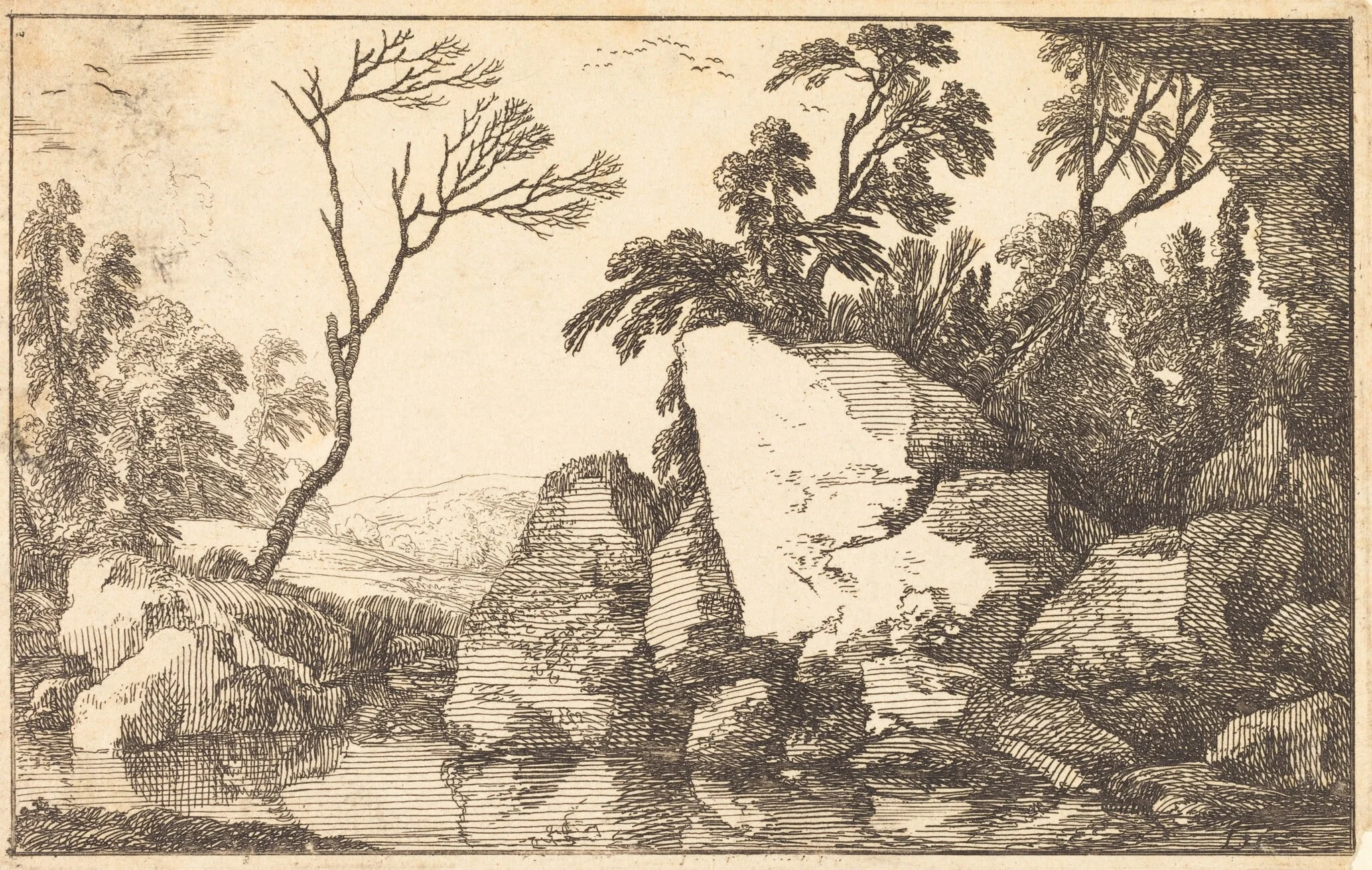 A Rocky Pond, detail
