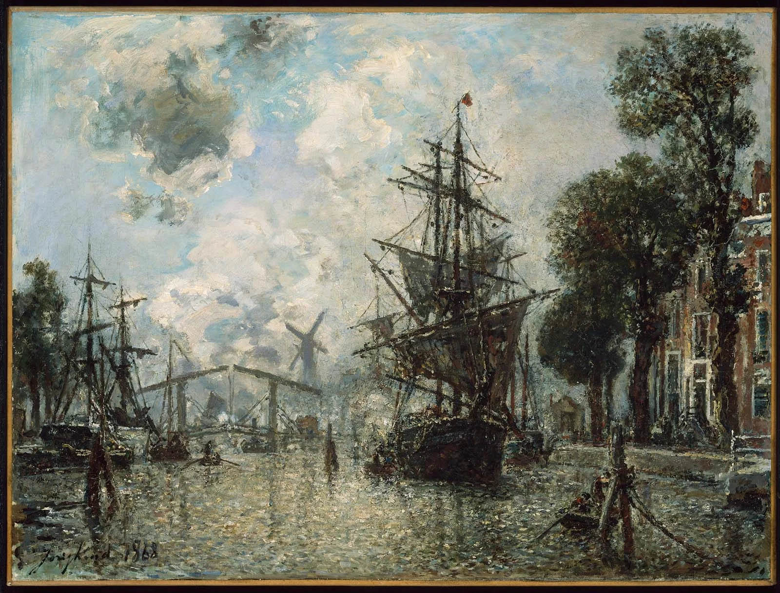 Harbor Scene in Holland, detail