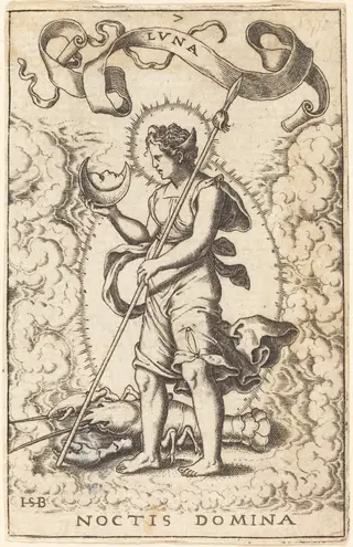Moon, by Theodor de Bry, ink, 1584