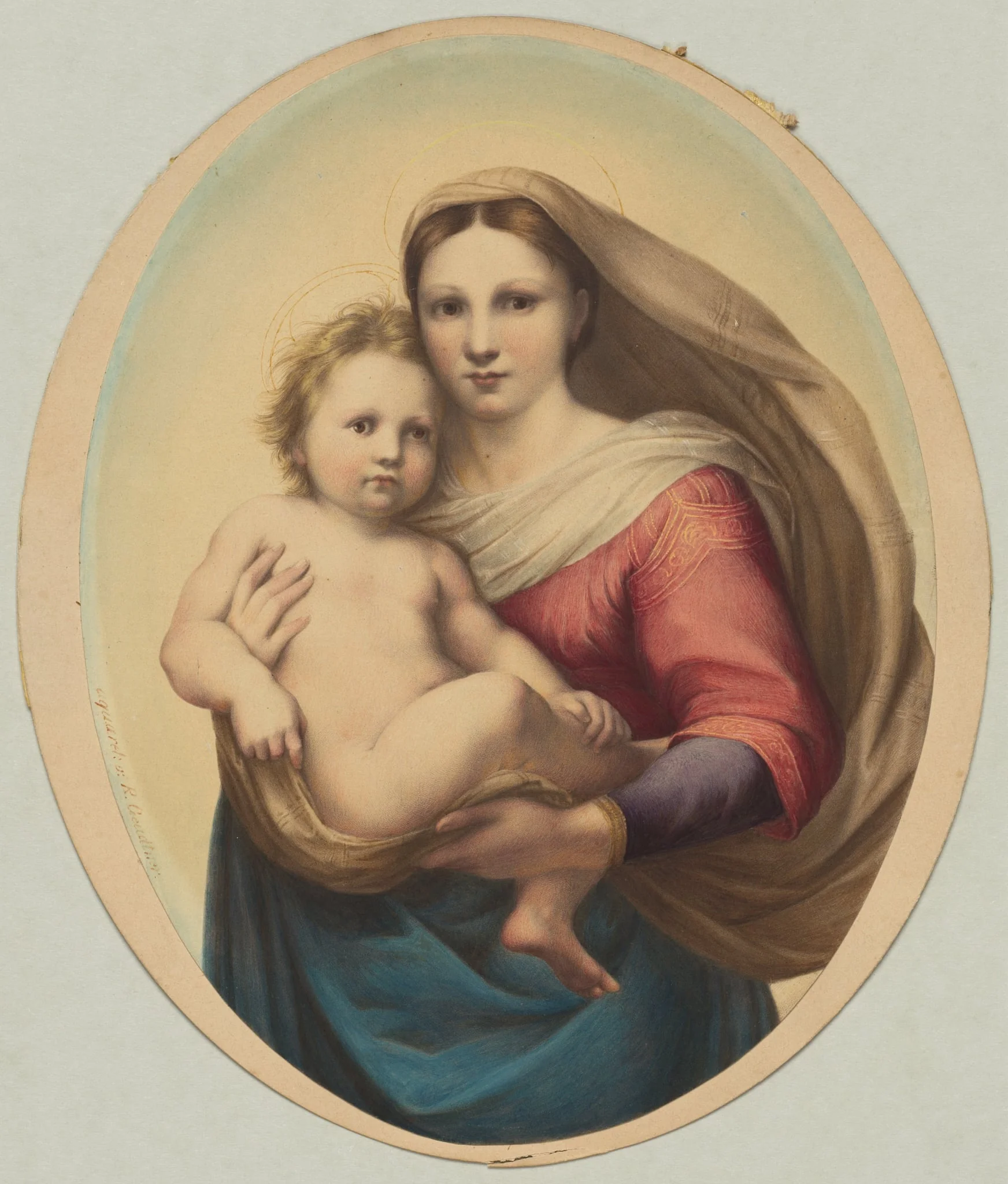 Copy after Raphael's Sistine Madonna, detail