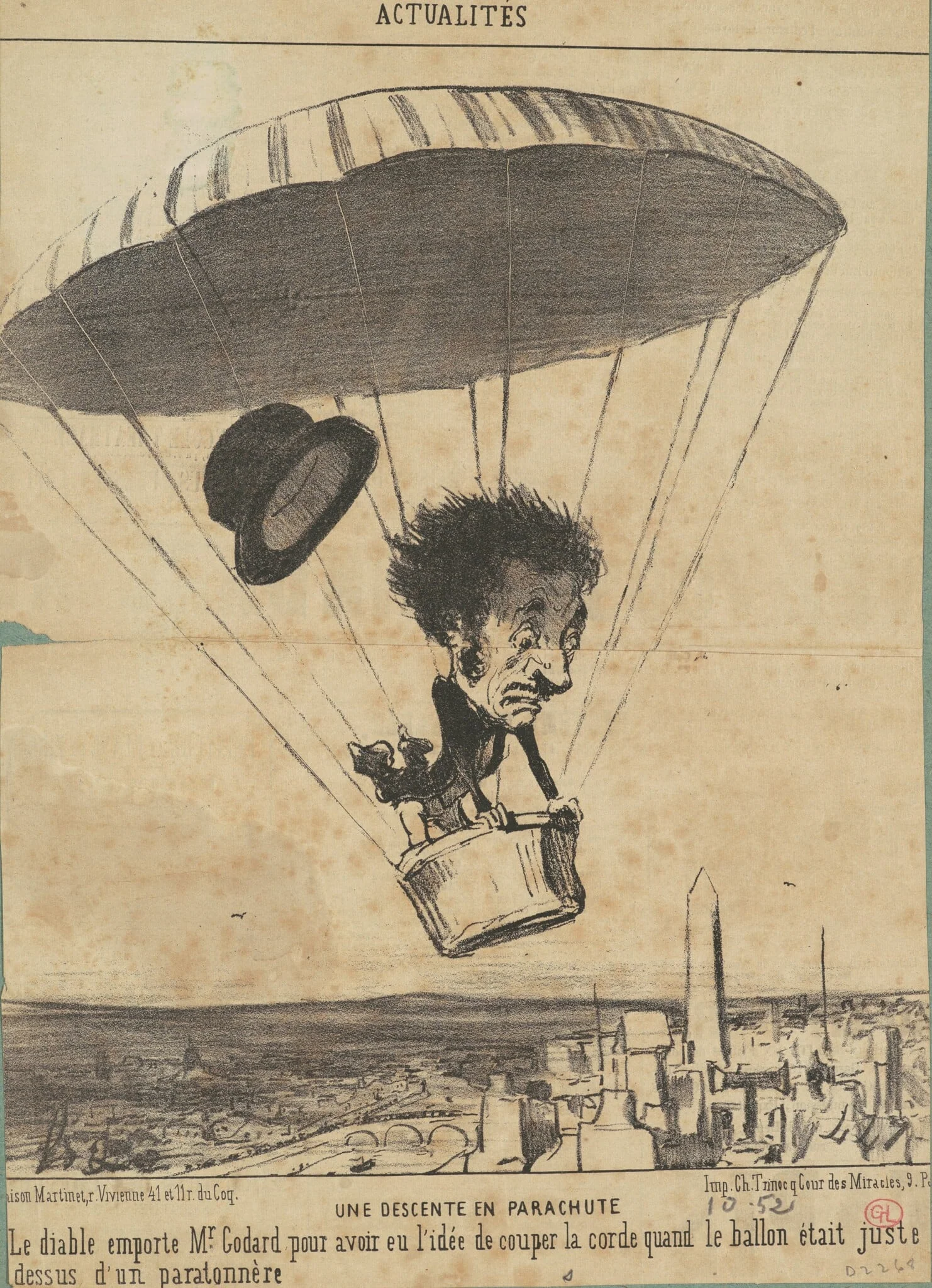 Une Descente en parachute, detail