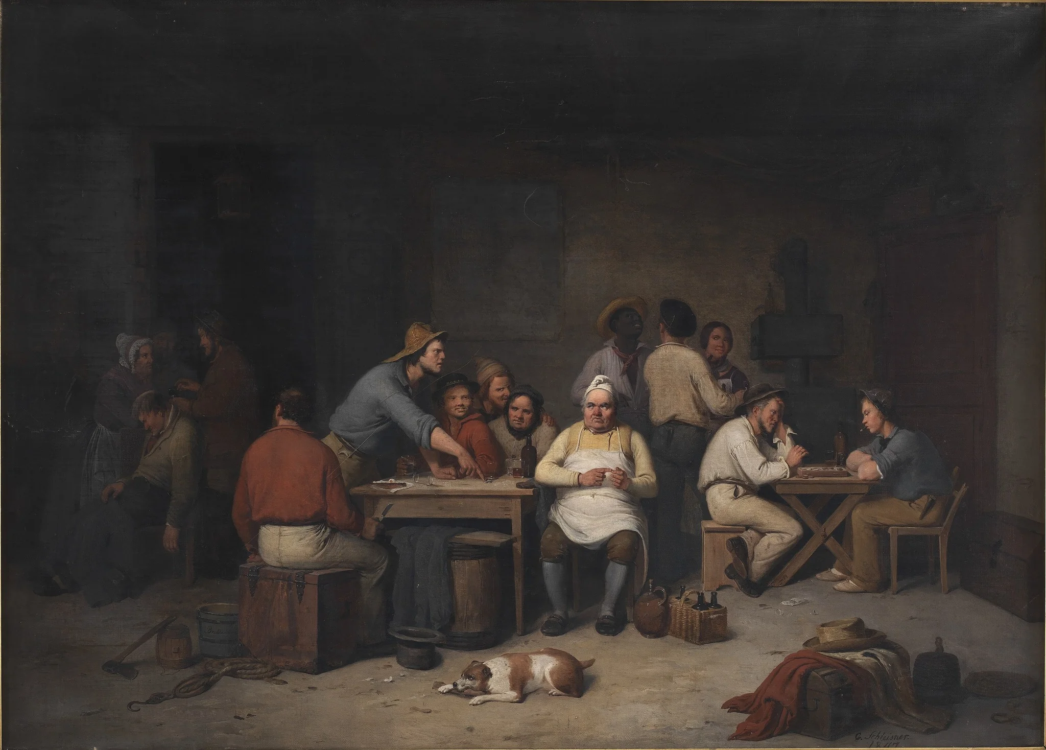 En scene i værtshuset Brokkensbod, detail