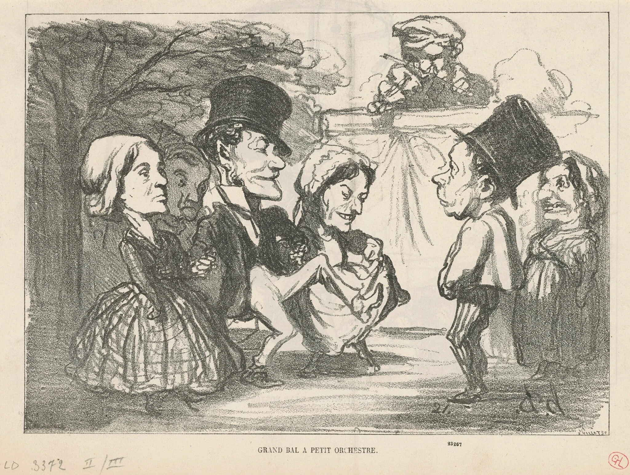 Grand bal a petit orchestre... (recto); Une société en nom collectif (verso), detail