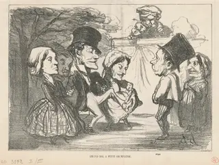Grand bal a petit orchestre...  (recto); Une société en nom collectif (verso), by Honoré Daumier, ink, 1865