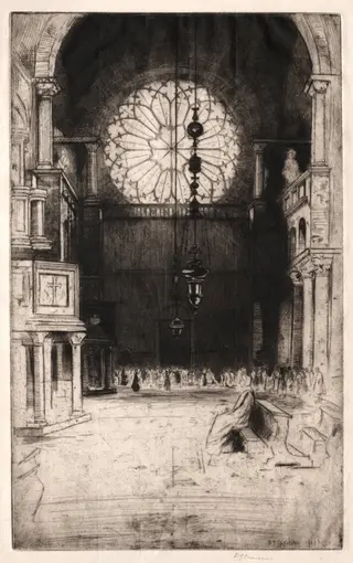 St. Mark's No. 2 (Venice) -- Interior, by David Young Cameron, 1900