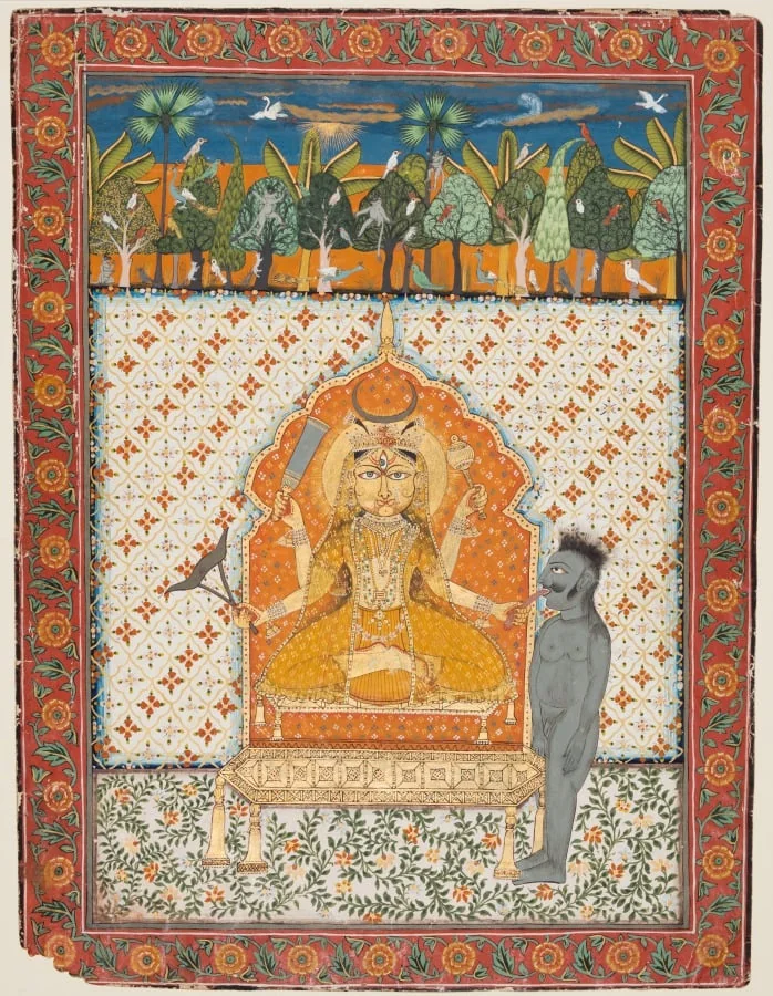 Devi Enshrined and Holding the Tongue of a Demon, detail