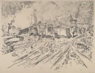 Early Morning, Miraflores, by Joseph Pennell, ink, 1912