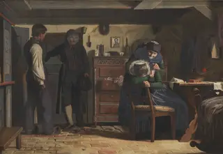 The Village Carpenter Bringing a Coffin for a Dead Child, by Christen Dalsgaard, oil, 1857