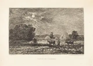 Clair de lune à Valmondois (Moonlight at Valmondois), by Charles François Daubigny, ink, 1848