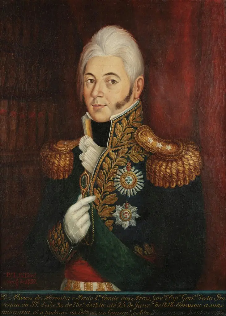 Portrait of Marcos de Noronha e Brito, 8th Count of Arcos, by Luís Gomes Tourinho, oil, 1837