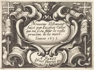 Frontispiece for Callot's "The New Testament", by Abraham Bosse, ink, 1635