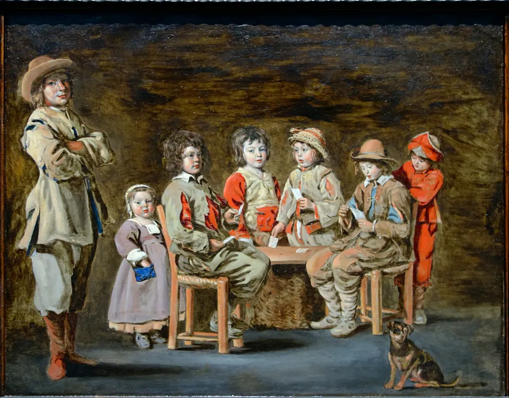 The Young Card Players, by Antoine Le Nain, unspecified, 1643
