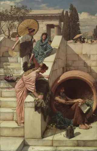 Diogenes, by John William Waterhouse, oil, 1892