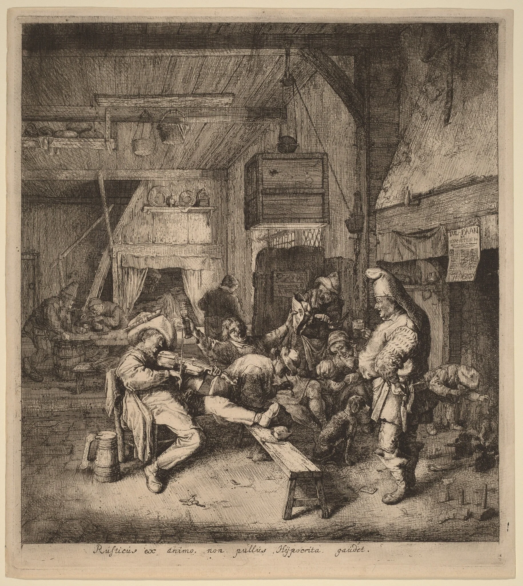 Violin Player Seated in a Tavern, detail
