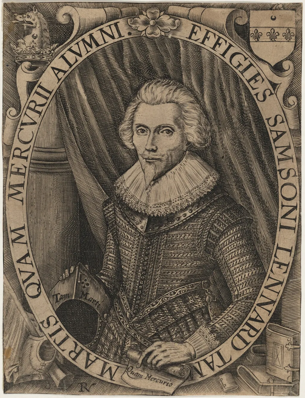 Samson Lennard, by Robert Vaughan, ink, 1640