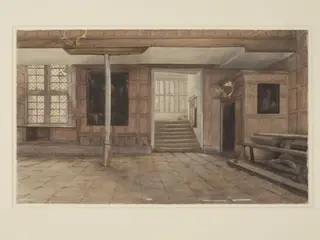 Banqueting Room, Haddon Hall, by Sounes, watercolor, 1869