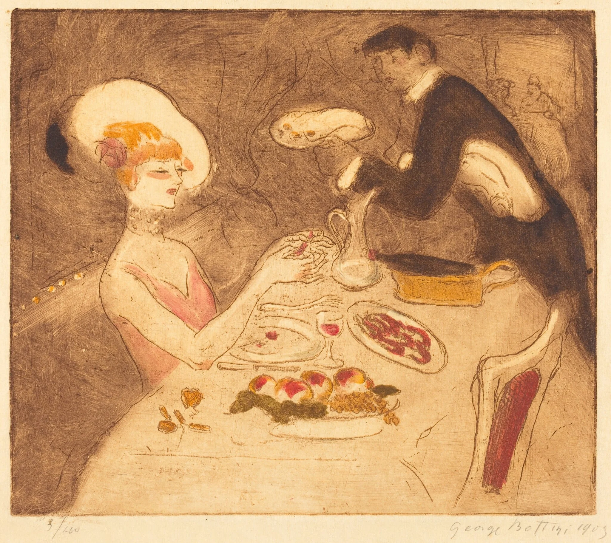 Woman Having Supper, detail