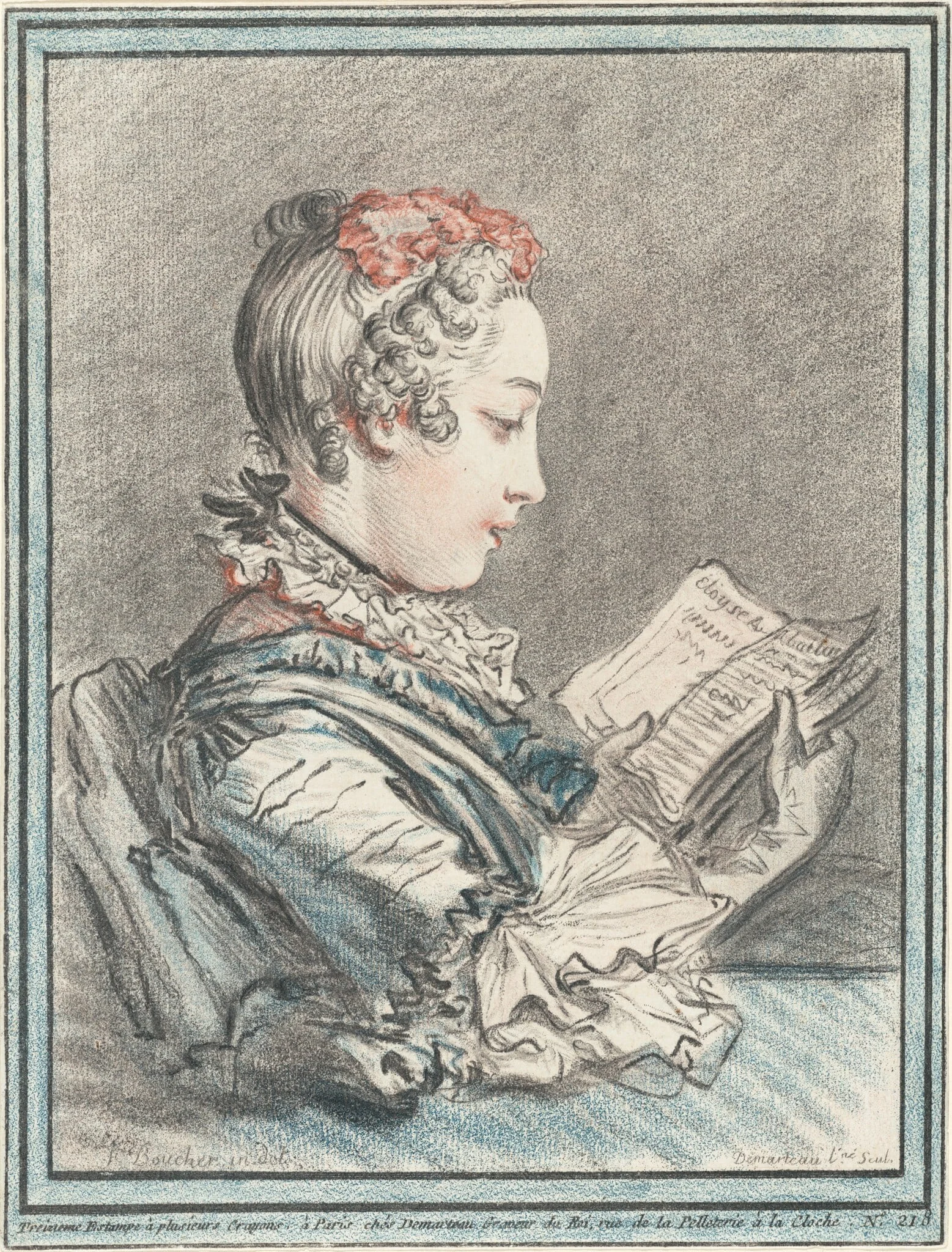 Young Girl Reading "Héloise and Abélard", detail