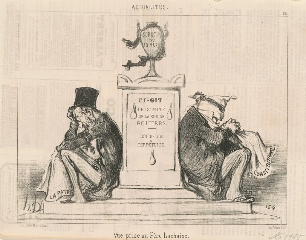 Vue prise au Père Lachaise, by Honoré Daumier, ink, 1850