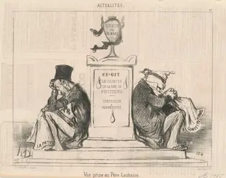 Vue prise au Père Lachaise, by Honoré Daumier, ink, 1850