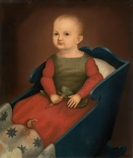 Baby in Blue Cradle, oil, 1840
