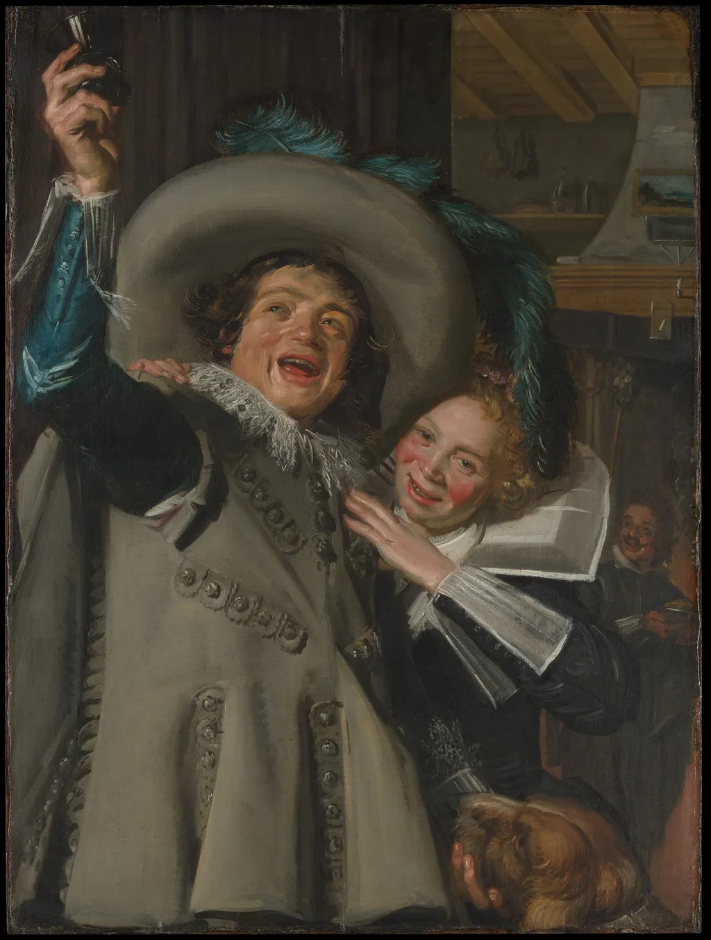 Young Man and Woman in an Inn, by Frans Hals, oil, 1623