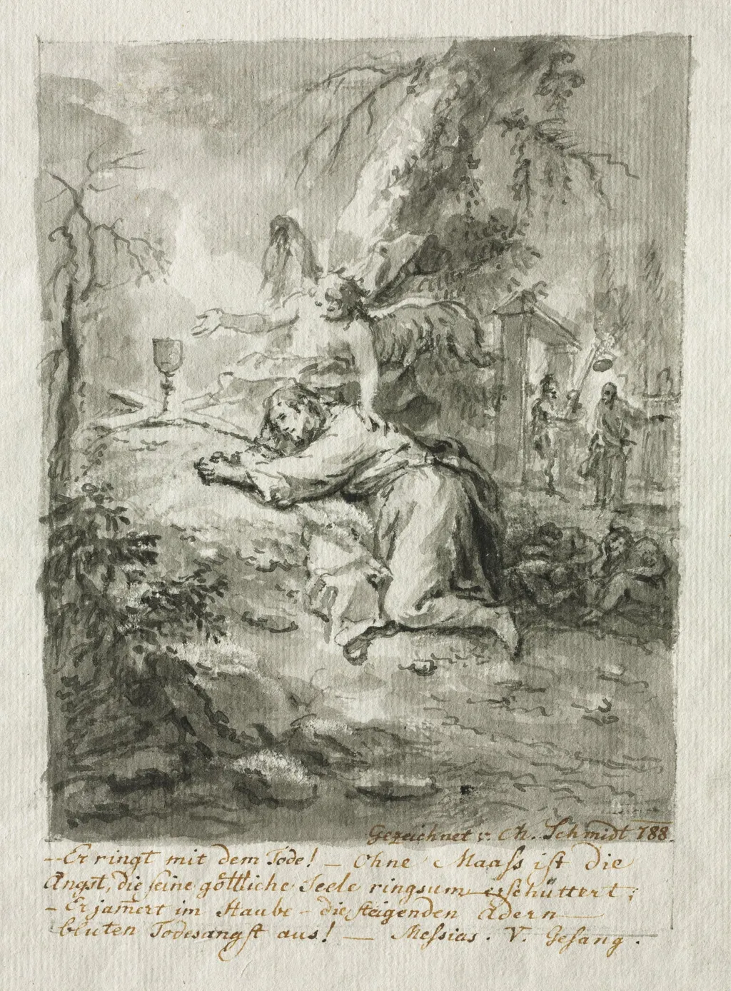 Christ on the Mount of Olives, The Flagellation, Christ Crowned with Thorns, The Crucifixion, by Martin Johann Schmidt, 1788