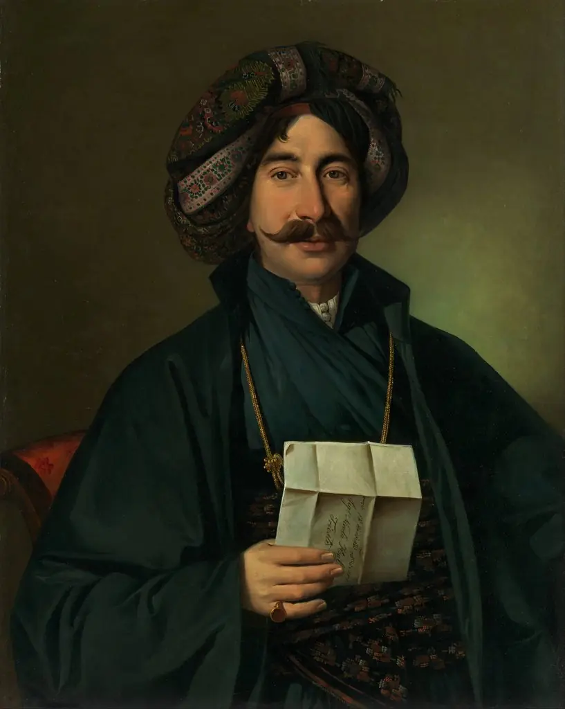 Man in Ottoman dress, by Giuseppe Tominz, oil, 1830