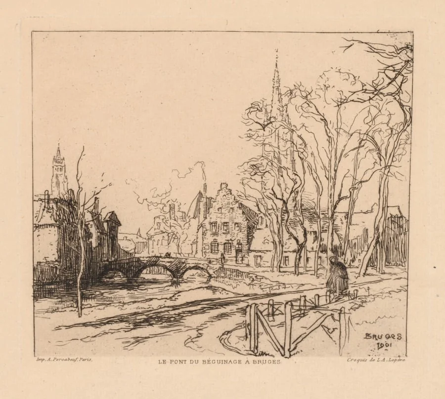 The Béguinage Bridge in Bruges (La Pont du Beguinage à Bruges), detail