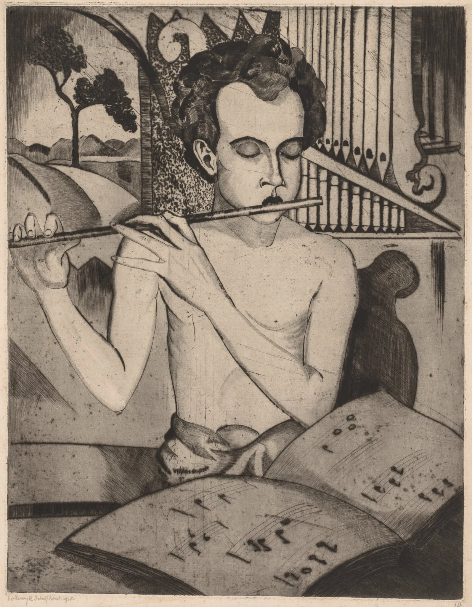 Flute Player, detail