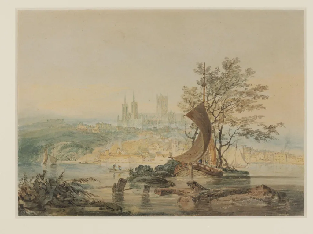 View of Lincoln, by Joseph Mallord William Turner, watercolor, 1784