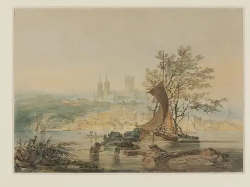 View of Lincoln, by Joseph Mallord William Turner, watercolor, 1784