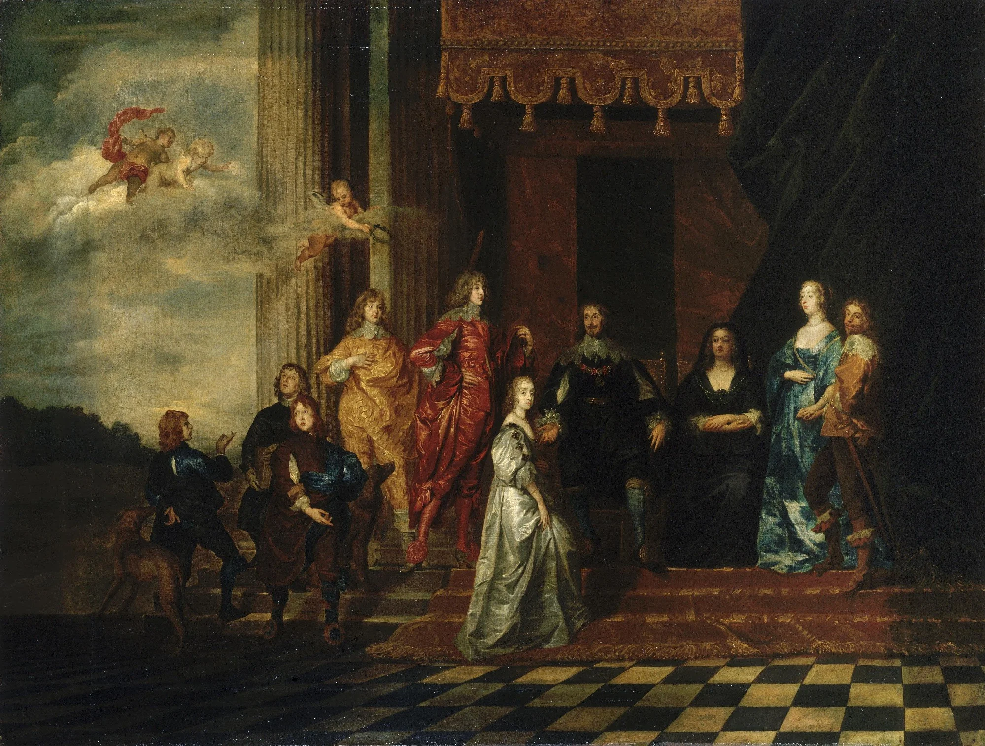 Portrait of the Earl of Pembroke with His Family (copy), detail