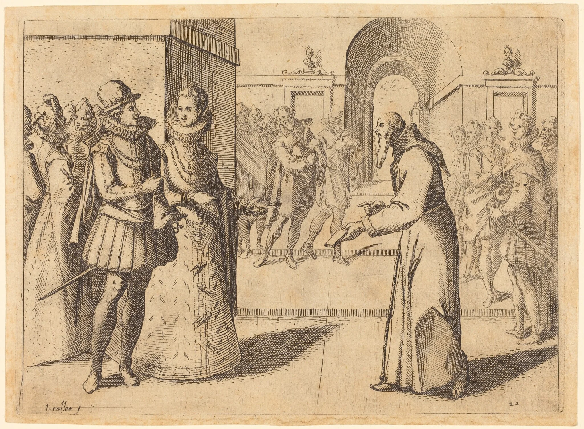 A Capucin bringing thanks of the King of Bavaria, detail