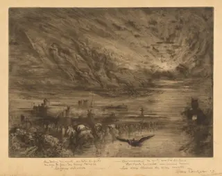 Les Esprits des Villes Mortes (Spirits from the Cities of the Dead), by Félix-Hilaire Buhot, ink, 1885