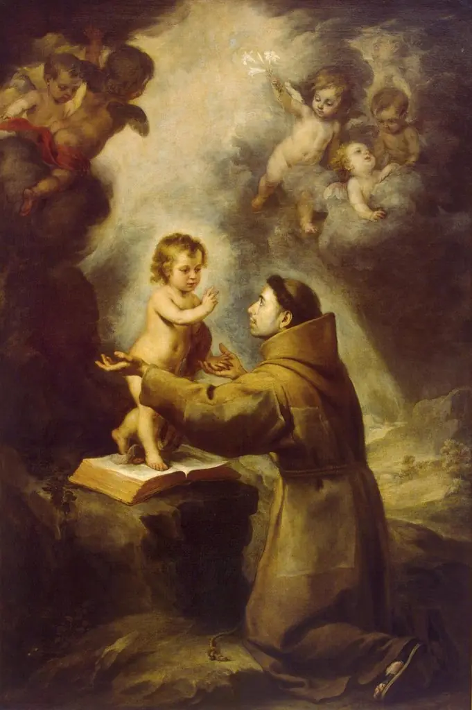 Vision of St Antony of Padua, by Bartolomé Esteban Murillo, oil, 1670