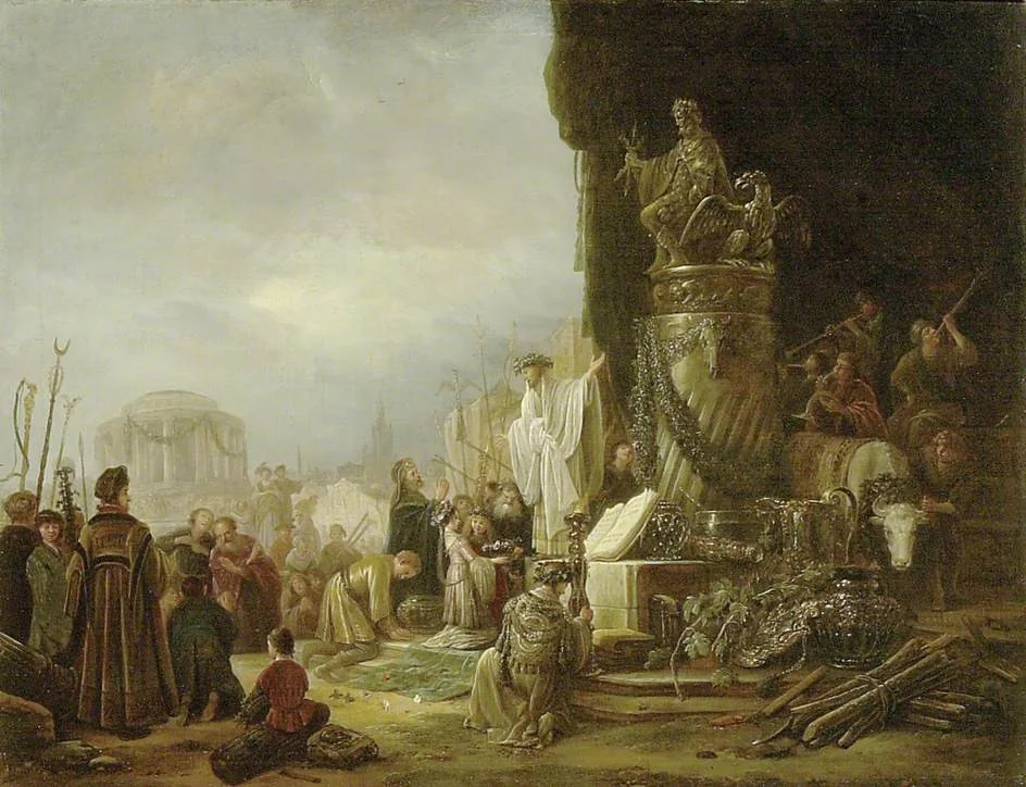 Paul and Barnabas at Lystra, detail
