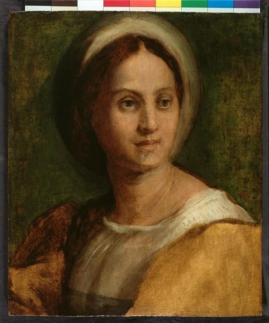 Portrait of a young woman, detail