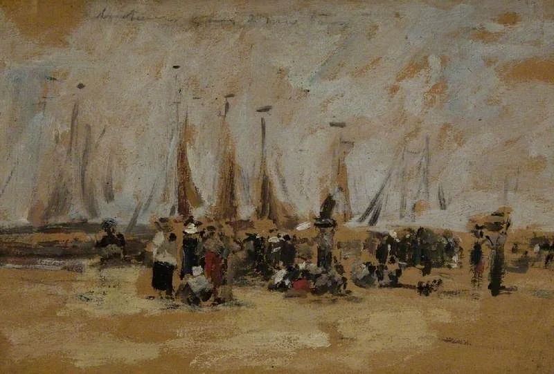 Beach Scene, possibly Harfleur, detail