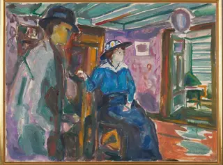 Man and Woman, by Edvard Munch, oil, 1913