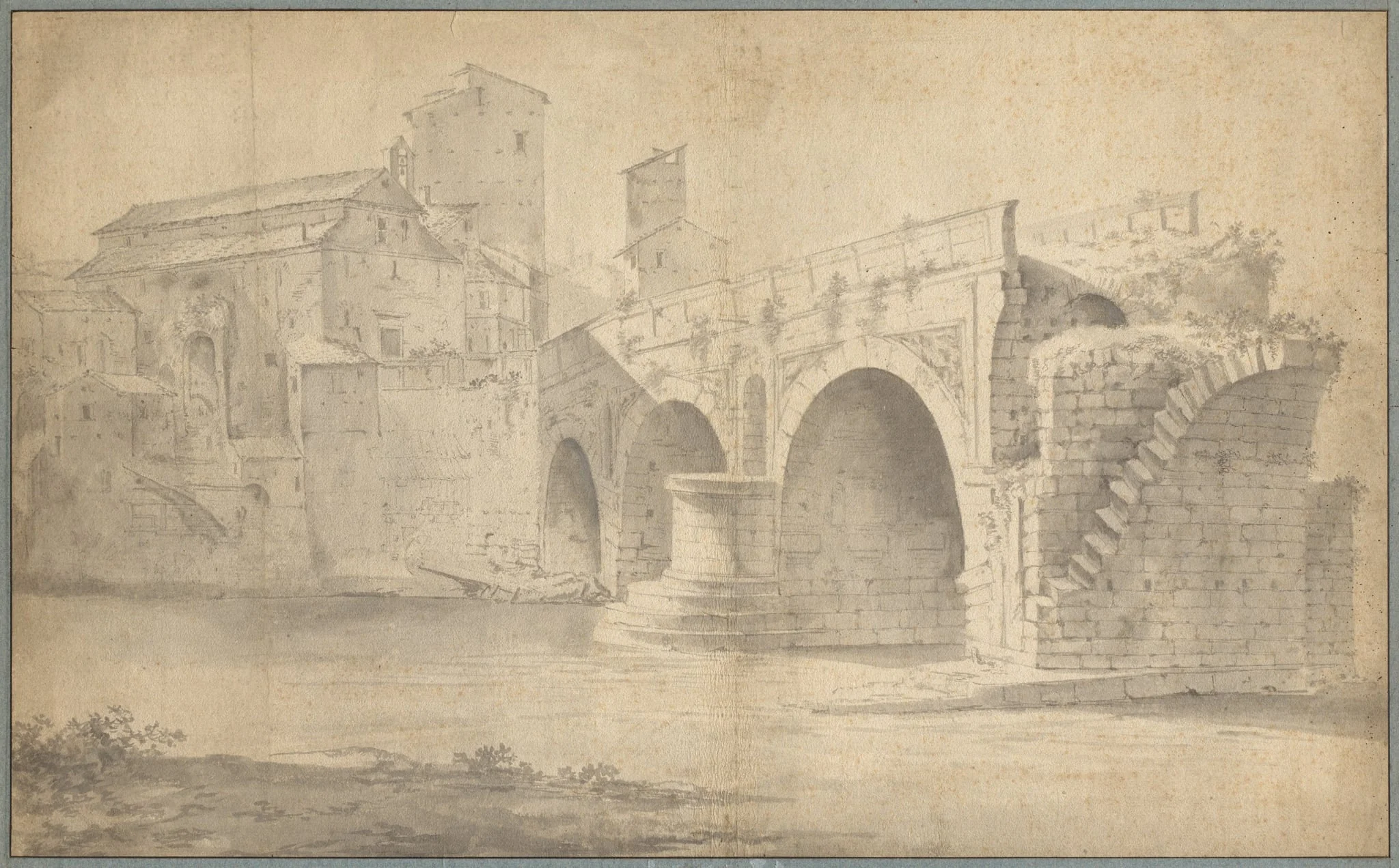 View of the Ponte Rotto, Rome, detail