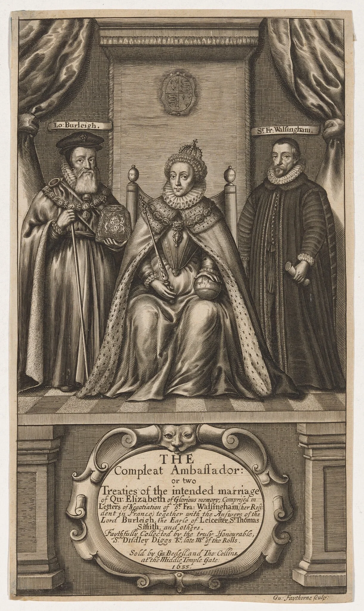 Title Page to Sir Dudly Digges, The Compleat Ambassador, detail