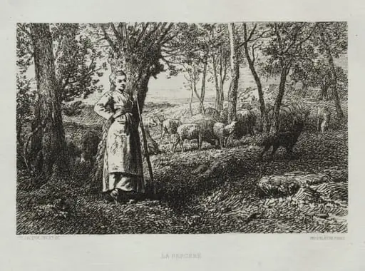 The Shepherdess, by Charles Jacque, 1868