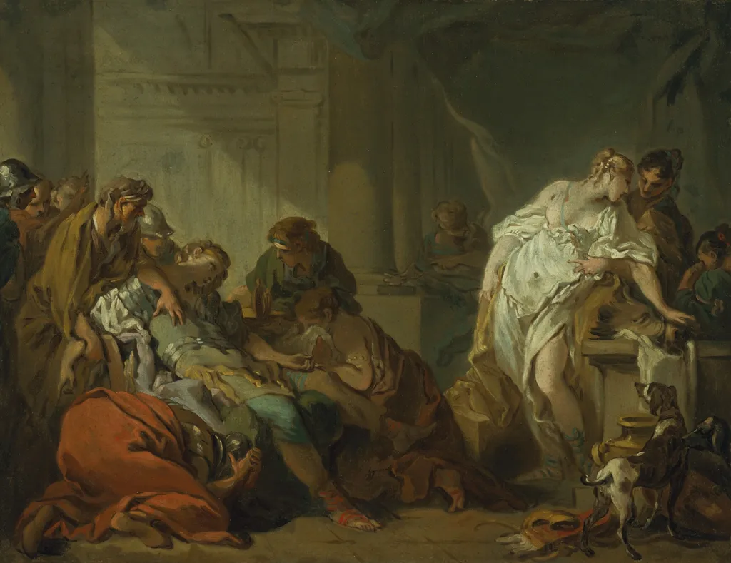 Death of Meleager, by François Boucher, oil, 1727